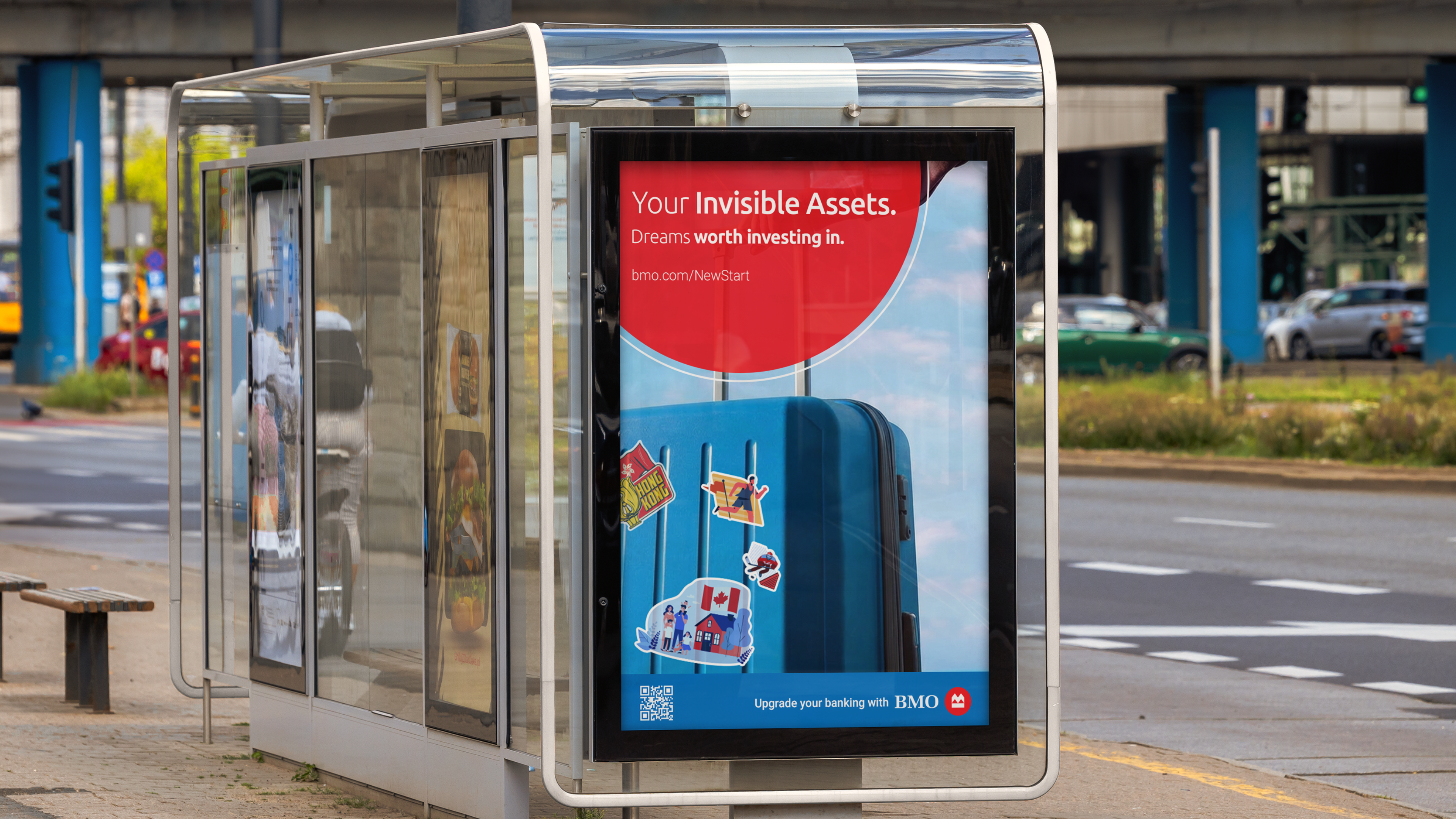 Transit out-of-home BMO Invisible Assets campaign