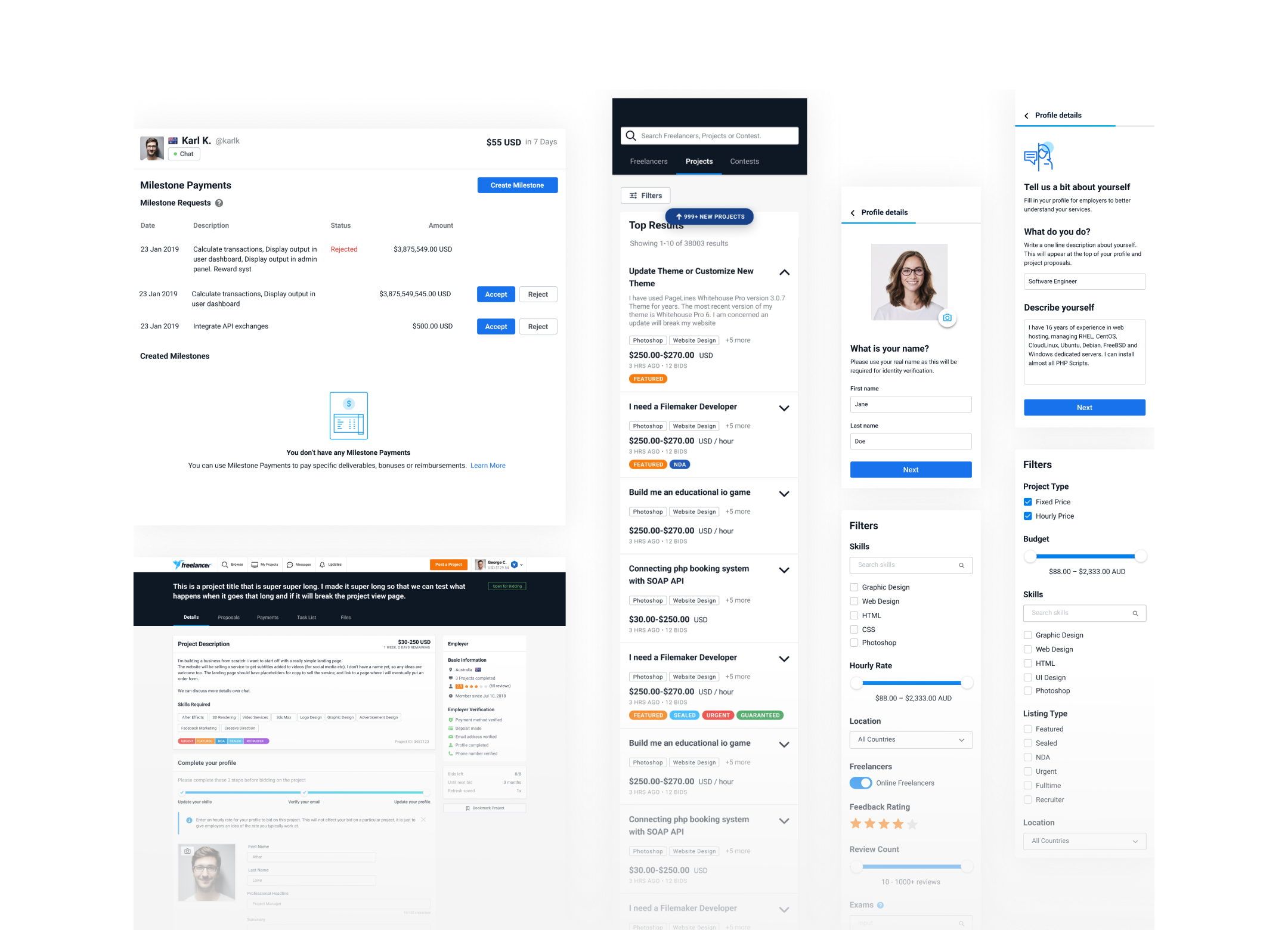 Freelancer marketplace growth project preview.