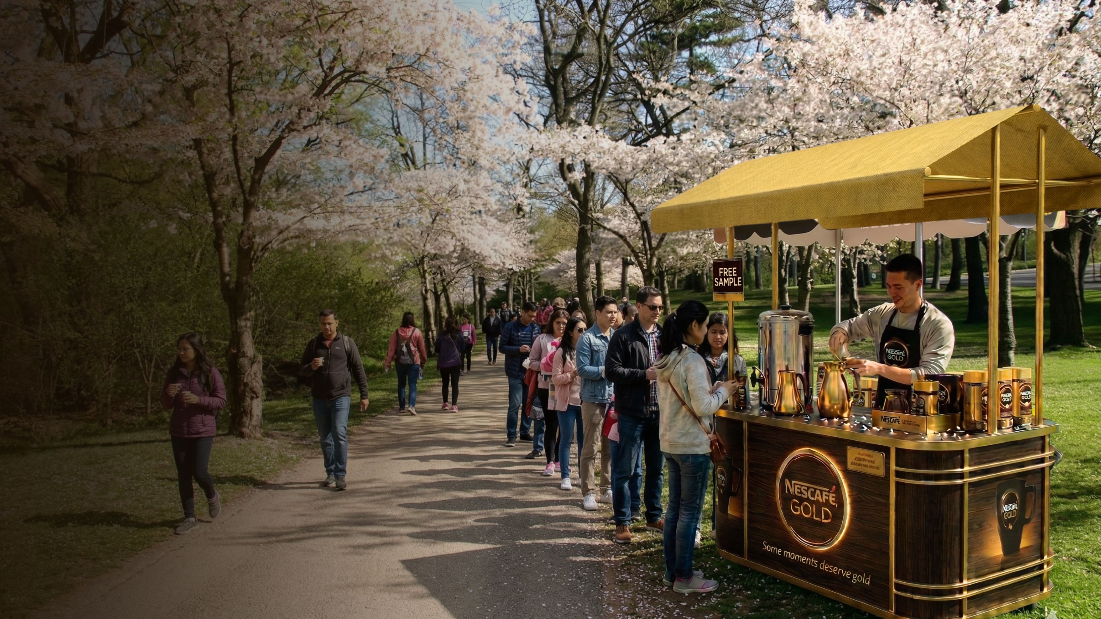 Nescafe Gold sampling and pause station concept