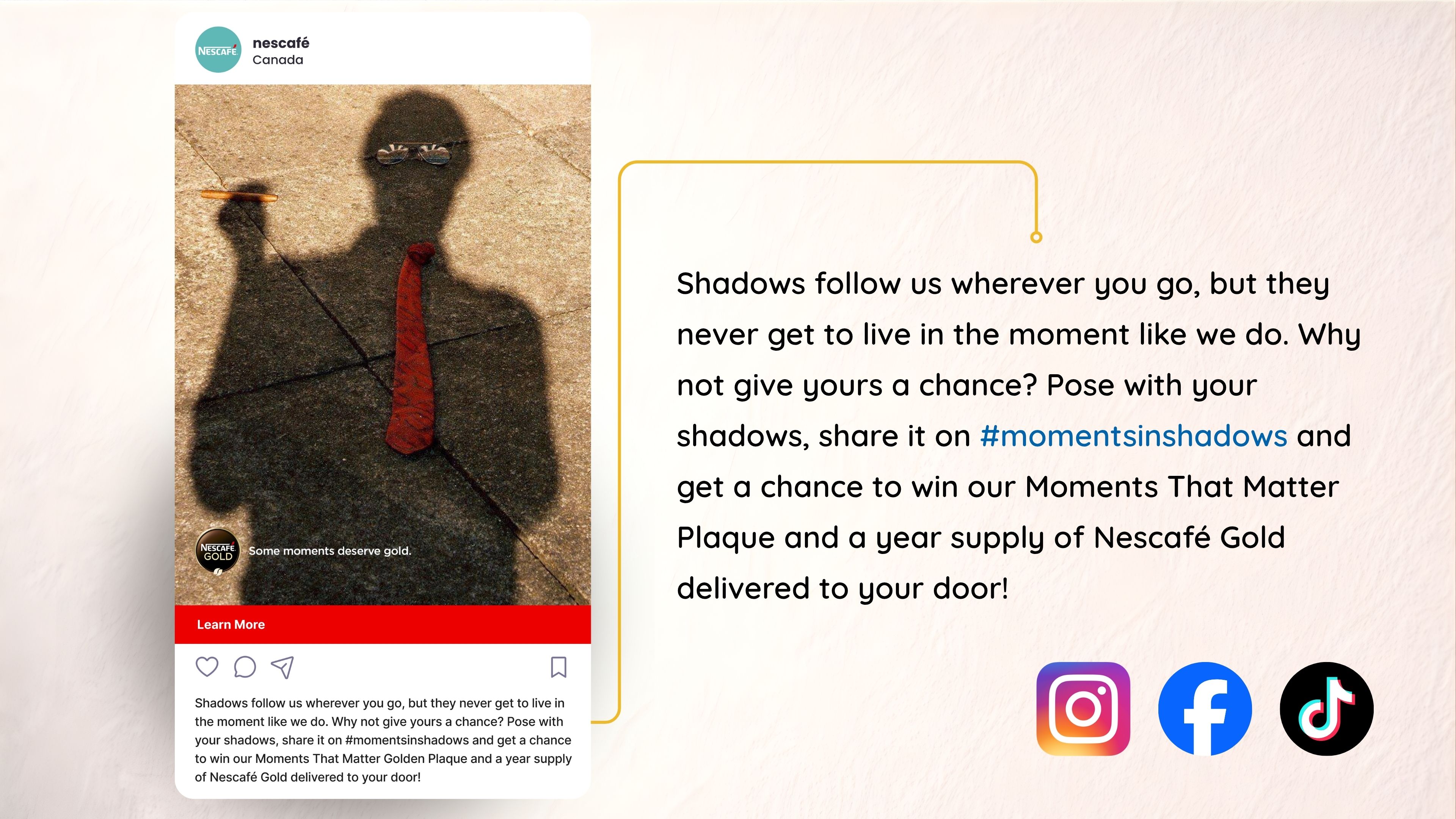 Nescafe Gold social media campaign layouts