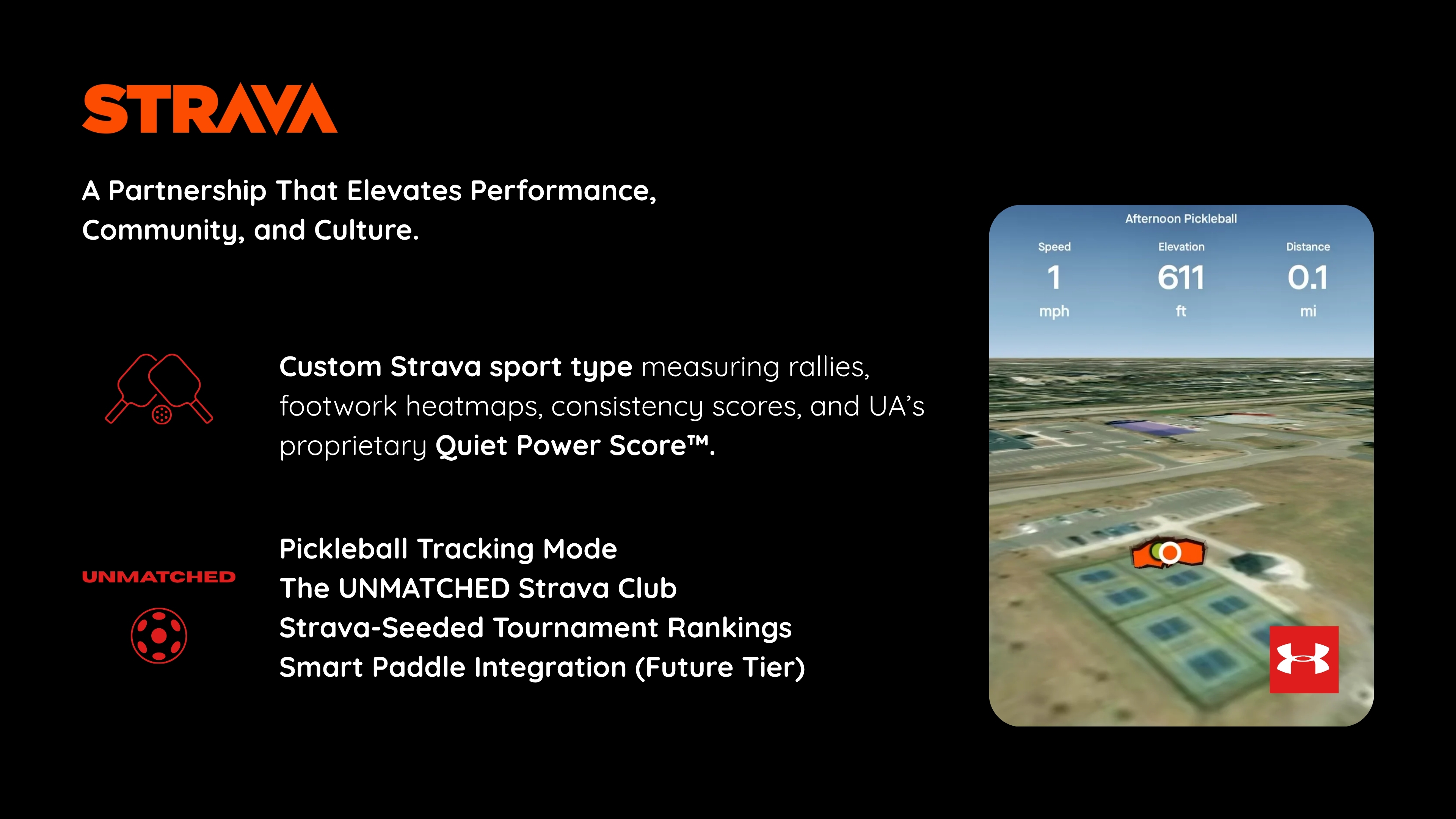 Under Armour x Strava pickleball tracking concept